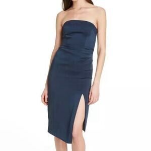 NWT Cushnie for Target Navy Blue Strapless Side Slit Dress Size 4
